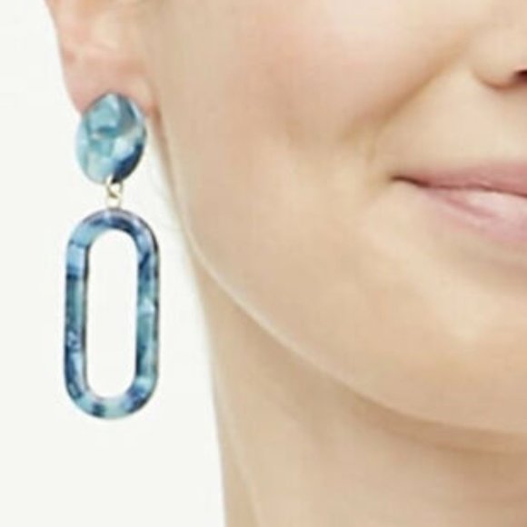 J. Crew Jewelry - J Crew Tortoise Statement Earrings in Blue NWOT